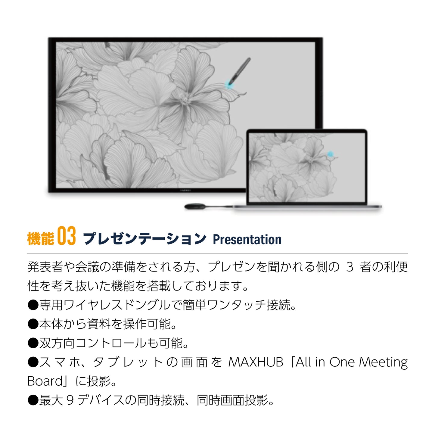 V6 CFシリーズ 65型 MAXHUB 電子黒板 オールインワン ミーティングボード / MH-CF65FA