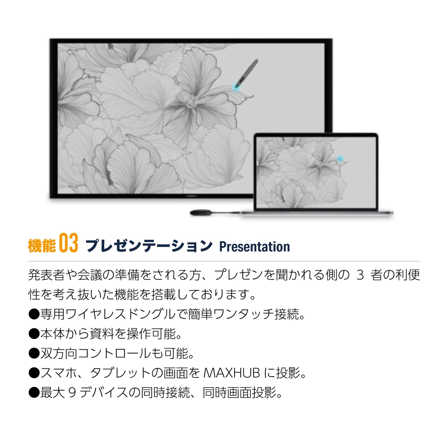 V6 CFシリーズ 75型 MAXHUB 電子黒板 オールインワン ミーティングボード / MH-CF75FA