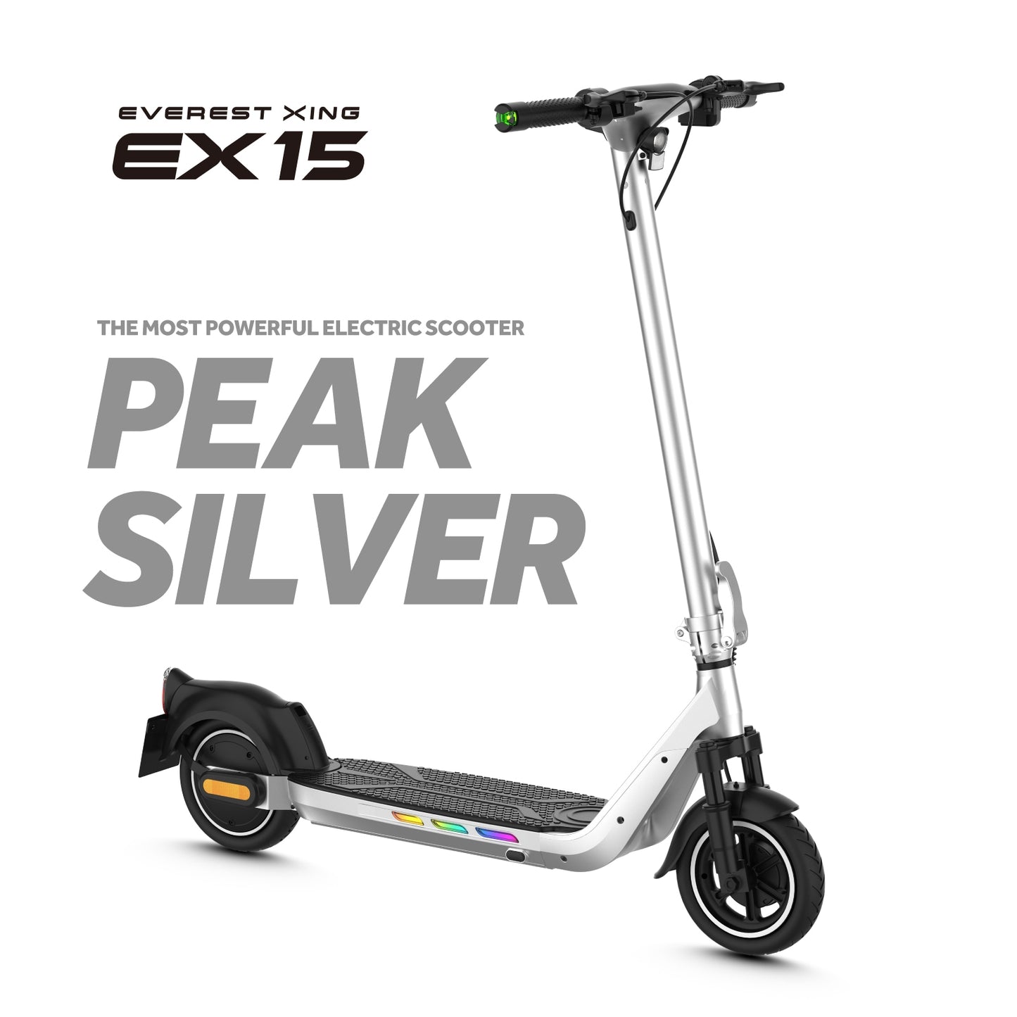 EVEREST XING EX15(ピークシルバー) 特定小型原付モデル 電動キックボード 業界最強600Wモーター搭載