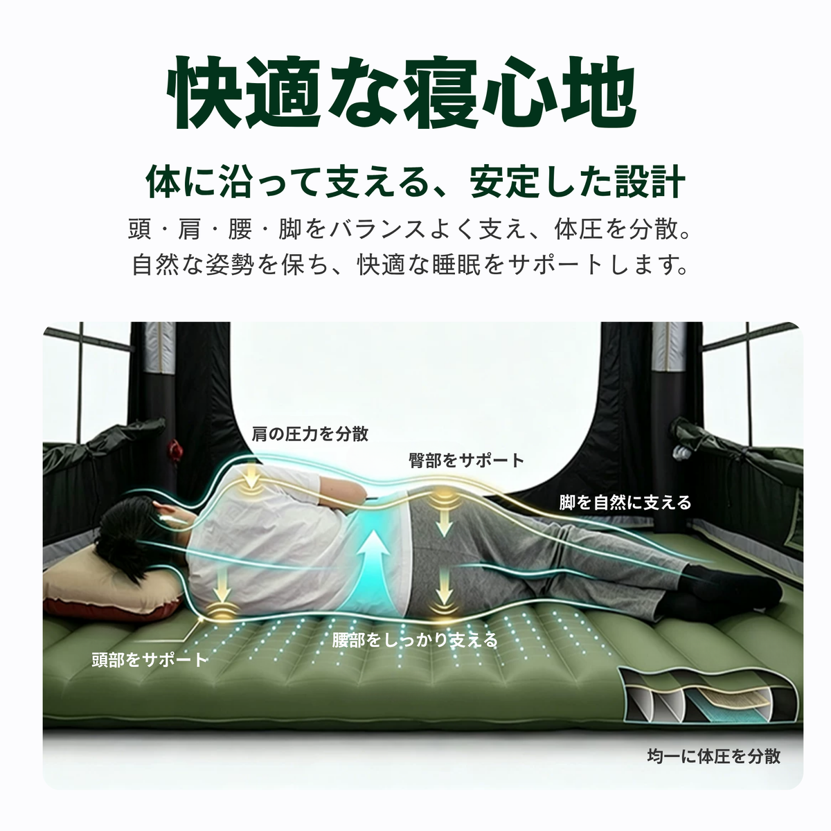 Peirhw エアテント ファミリータイプ｜エアベッド一体型・電動ポンプ付き