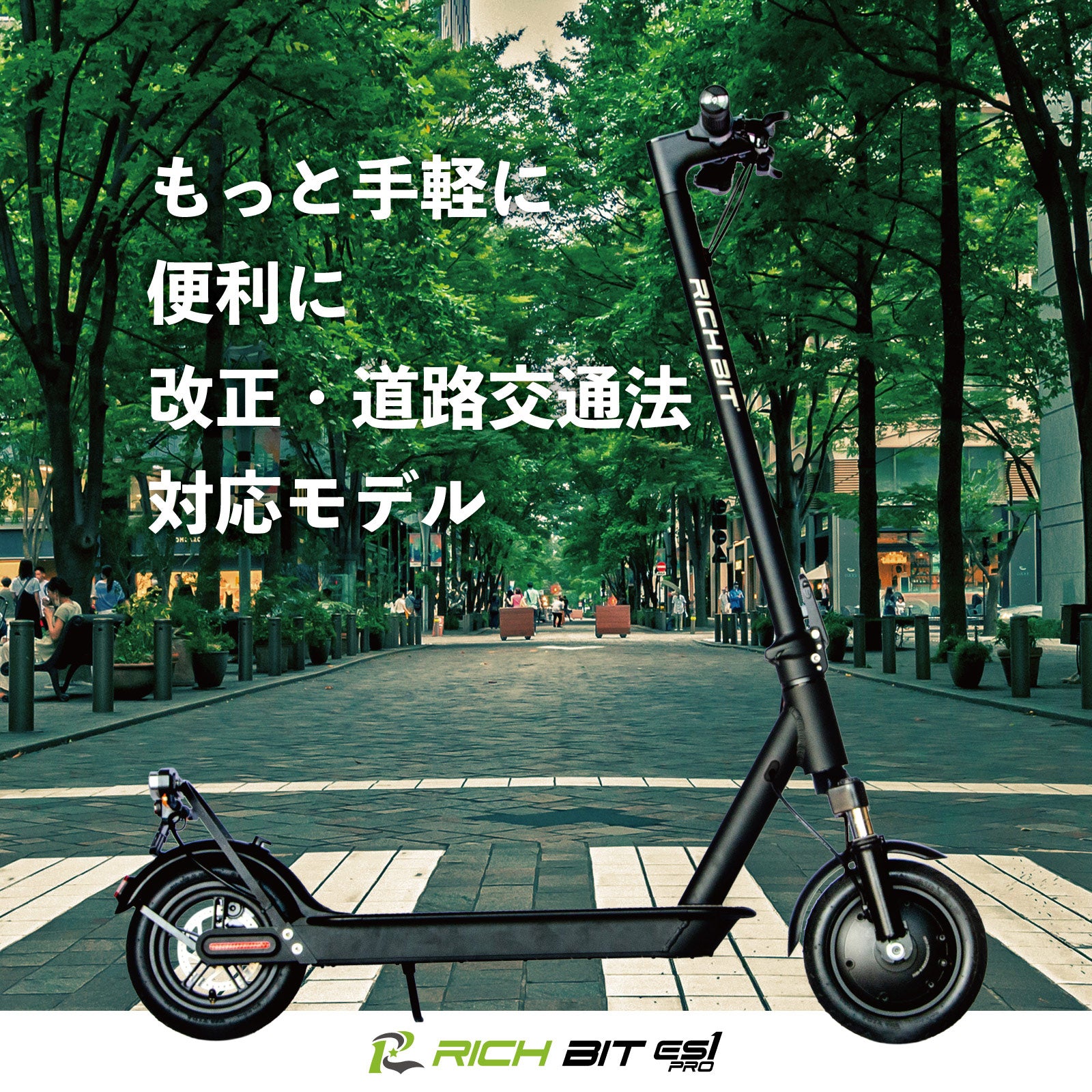 RICHBIT ES1 Pro☆特定小型原動機付自転車モデル【ホワイト】電動 