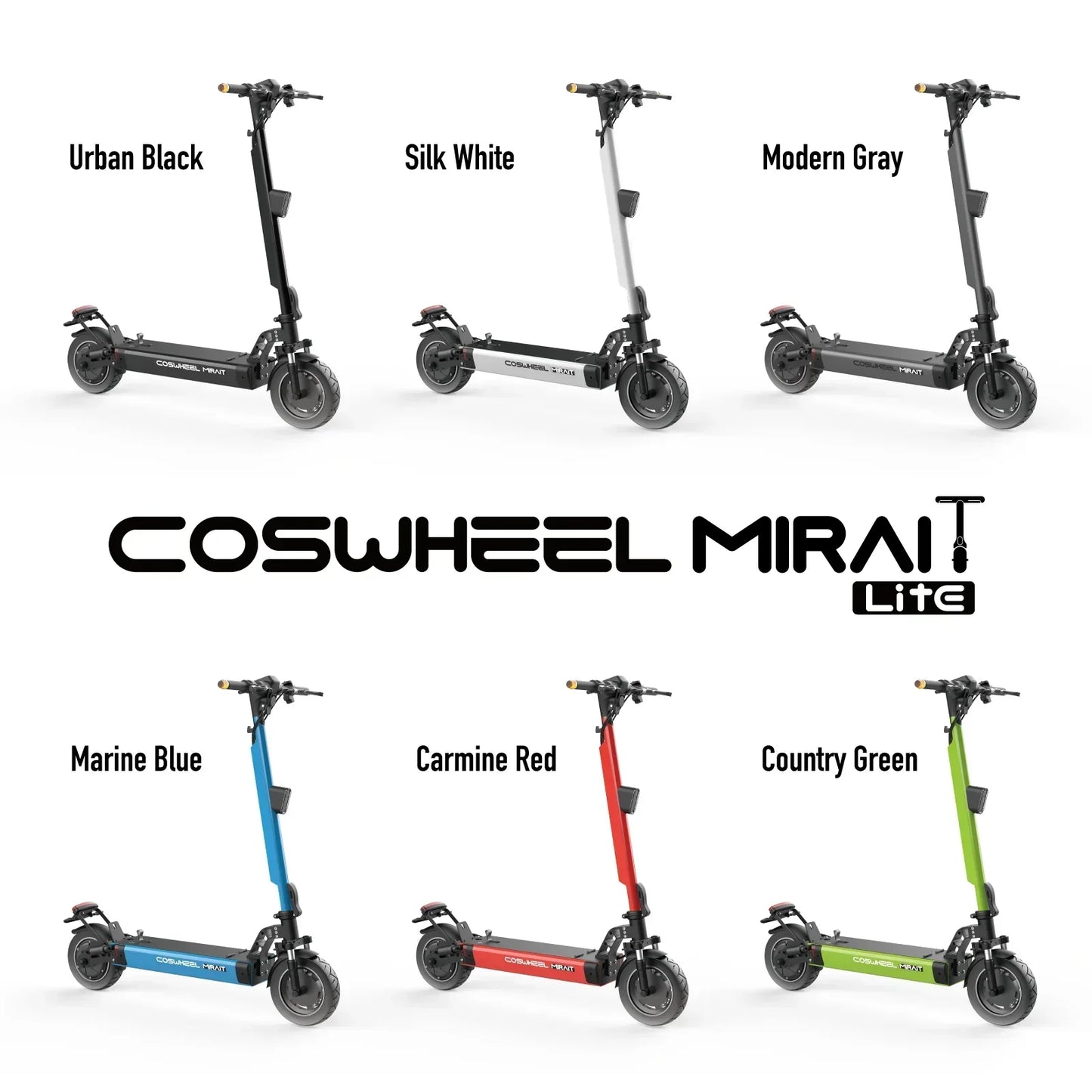 『特定小型原動機付自転車』COSWHEEL MIRAI T Lite [ホワイト：大容量バッテリー] 電動キックボード 公道/歩道走行可能 20km/h