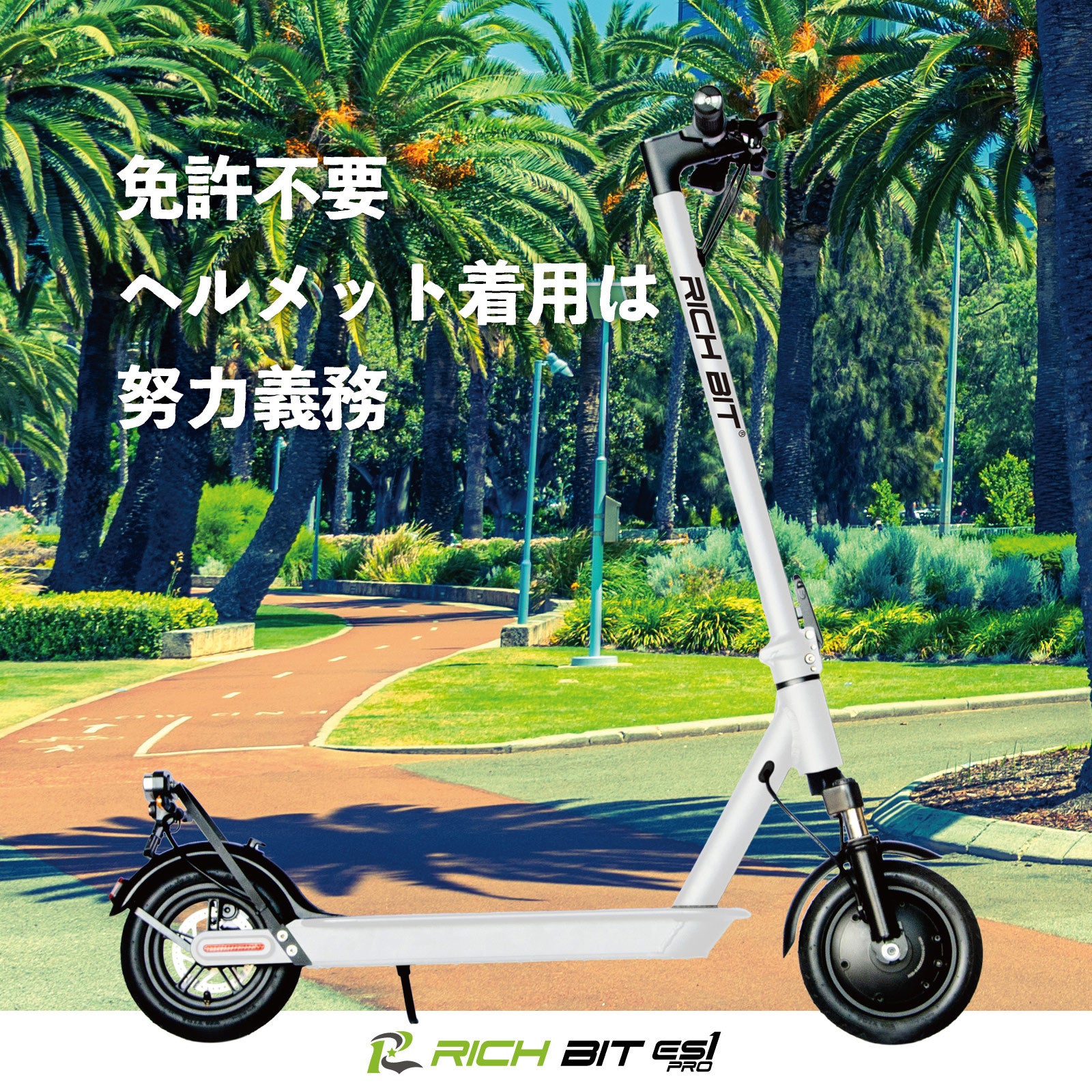 RICHBIT ES1 Pro☆特定小型原動機付自転車モデル【ホワイト】電動 