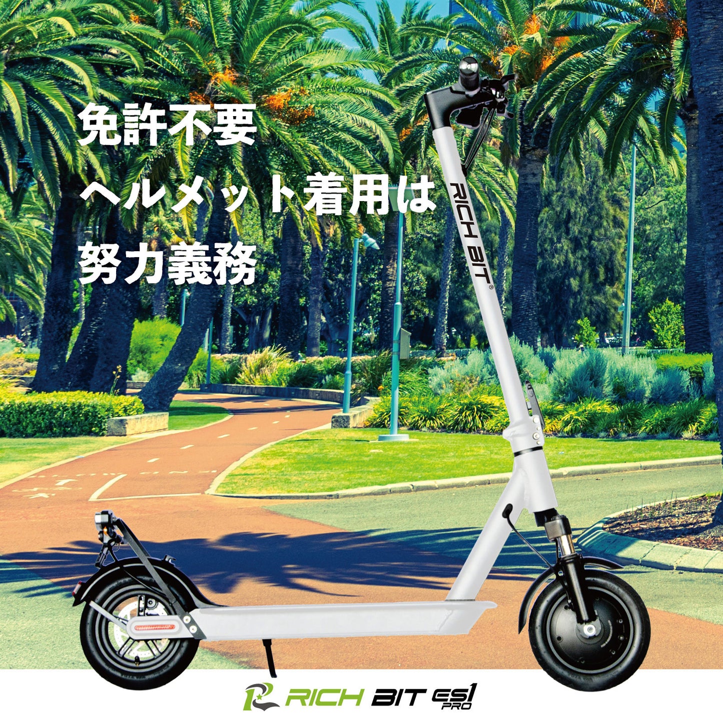 RICHBIT ES1 Pro★特定小型原動機付自転車モデル【ブラック】電動キックボード 公道/歩道走行可能 20km/h以下