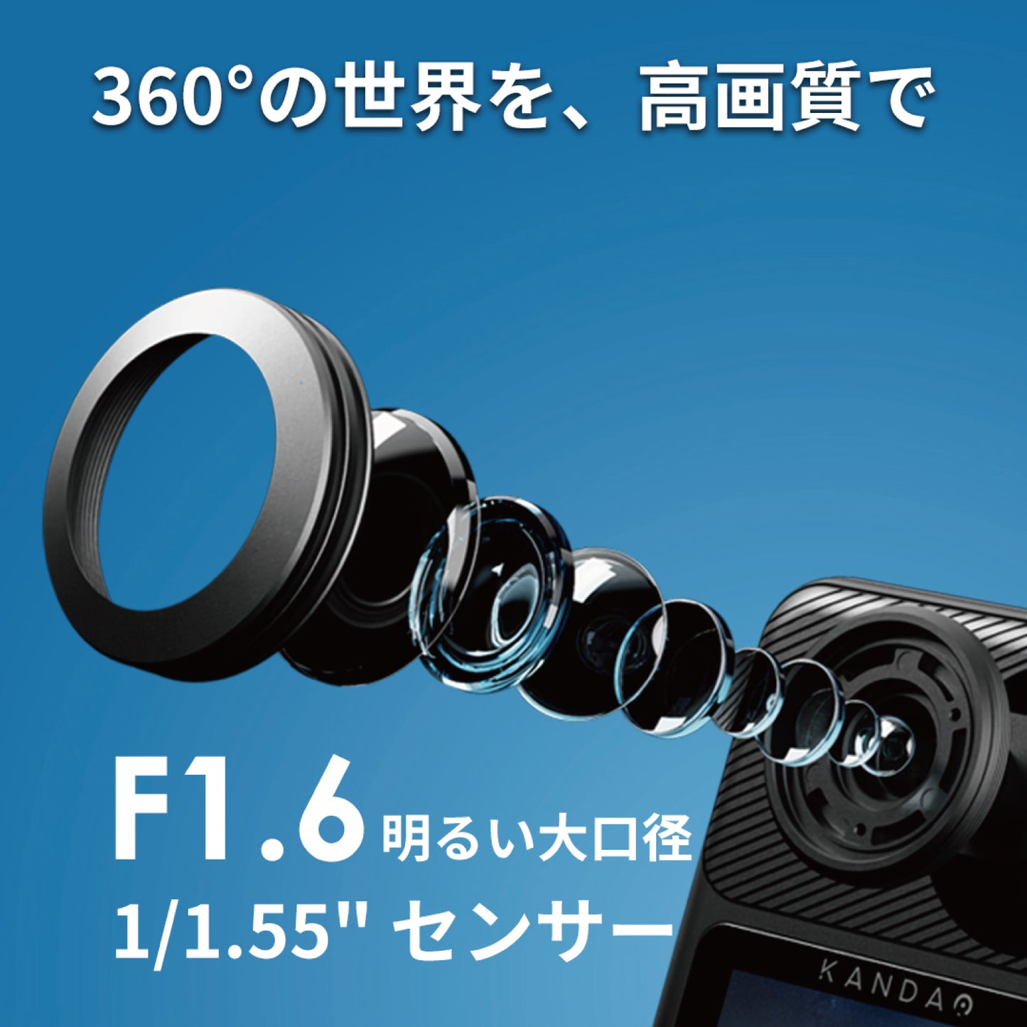 Kandao QooCam3 / 360度 アクションカメラ クーカム3 5.7K 7200万画素 360度パノラマ撮影 360度パノラマ映像
