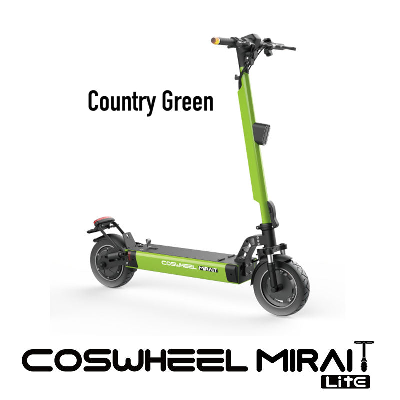 『特定小型原動機付自転車』COSWHEEL MIRAI T Lite [グリーン：通常バッテリー] 電動キックボード 公道/歩道走行可能 20km/h