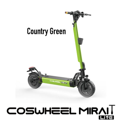 【数量限定 / 大容量バッテリー搭載】特定小型原付モデル COSWHEEL MIRAI T Lite [グリーン] 電動キックボード 公道/歩道走行可能