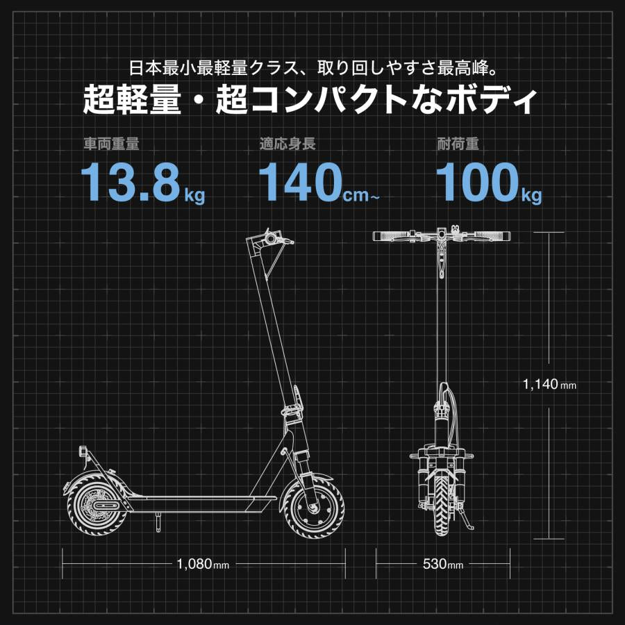 New RICHBIT ES1 Pro 特定小型原付モデル 電動キックボード 最新マイナーチェンジモデル 公道走行可能 性能認定適合